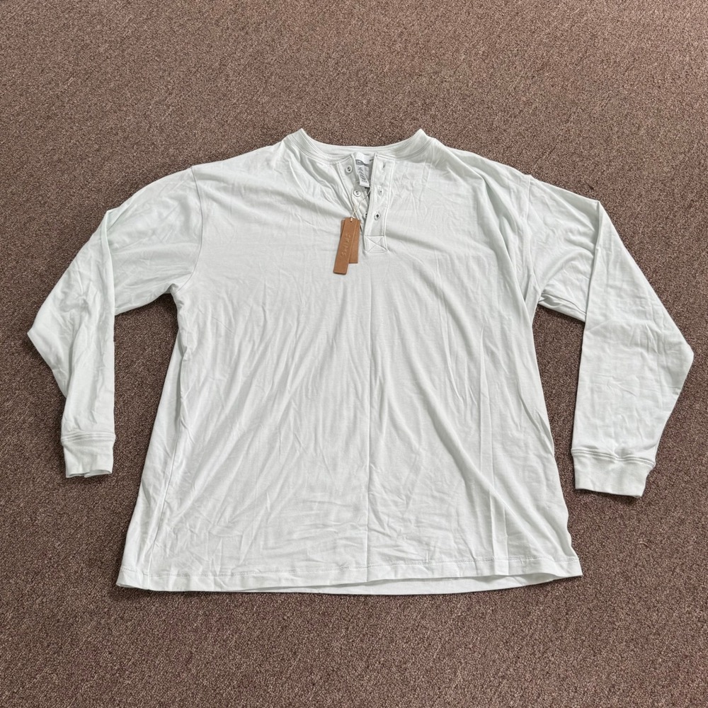 Skims Boyfriend Henley Long Sleeve‎ Frost White TP-HEN-4911 Medium NWT